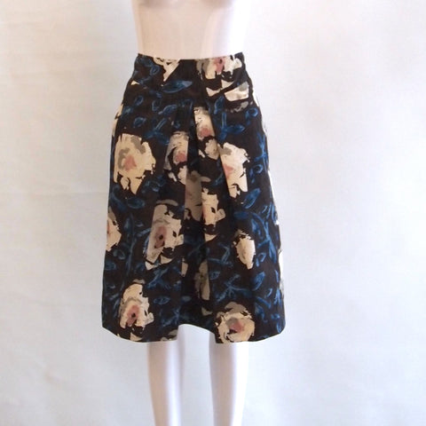 Moschino front pleat floral skirt