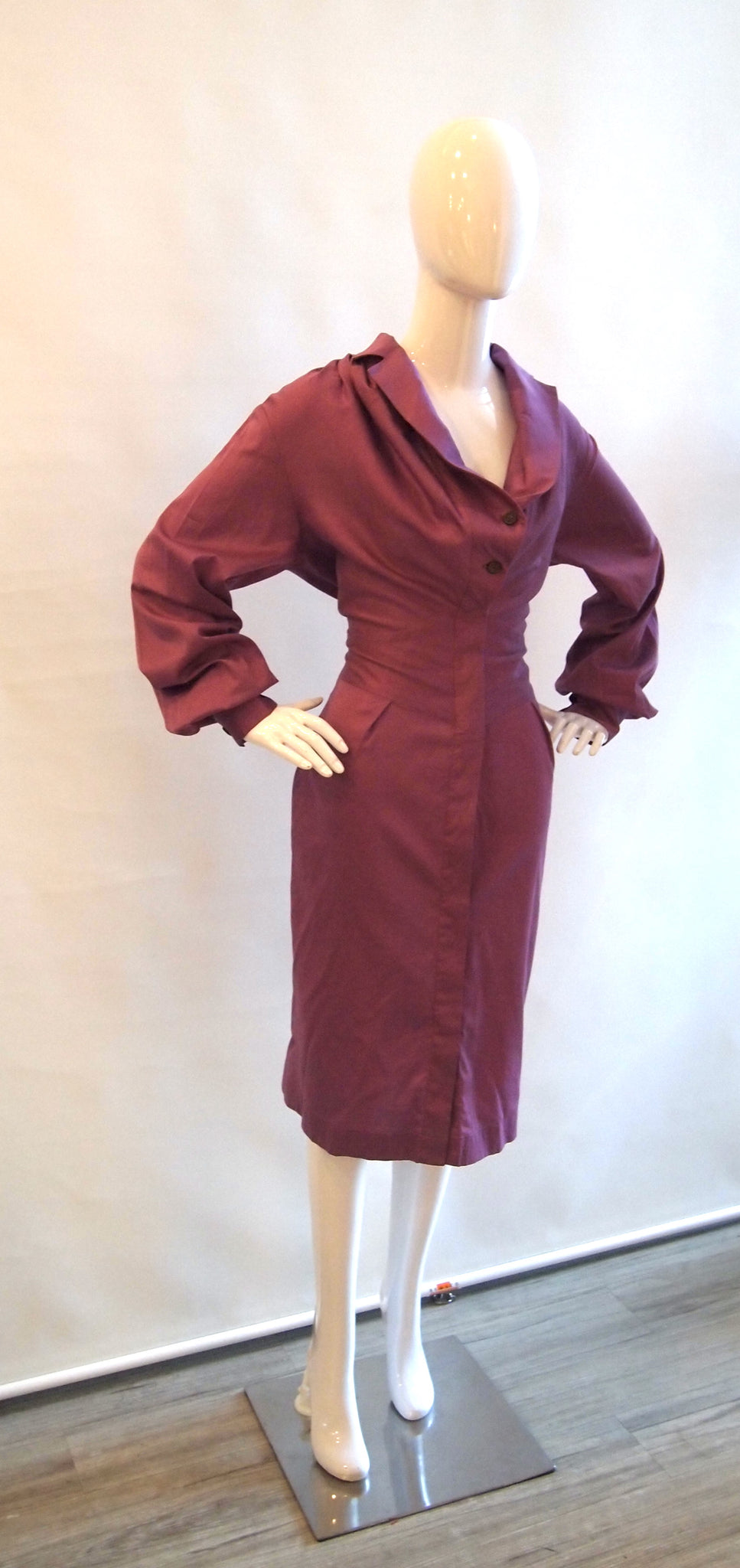 Vintage Vivienne Westwood aubergine purple dress with cool neckline (n | Deja Vu Vintage Vintage Vivienne Westwood aubergine purple dress with cool neckline (n | Deja Vu Vintage