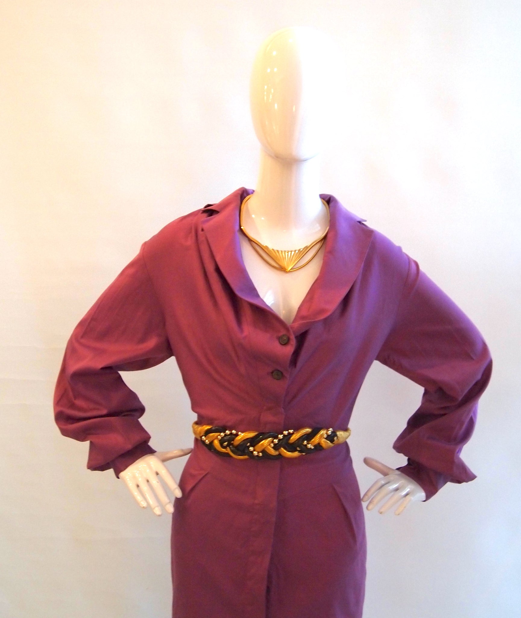Vintage Vivienne Westwood aubergine purple dress with cool neckline (new w tag)
