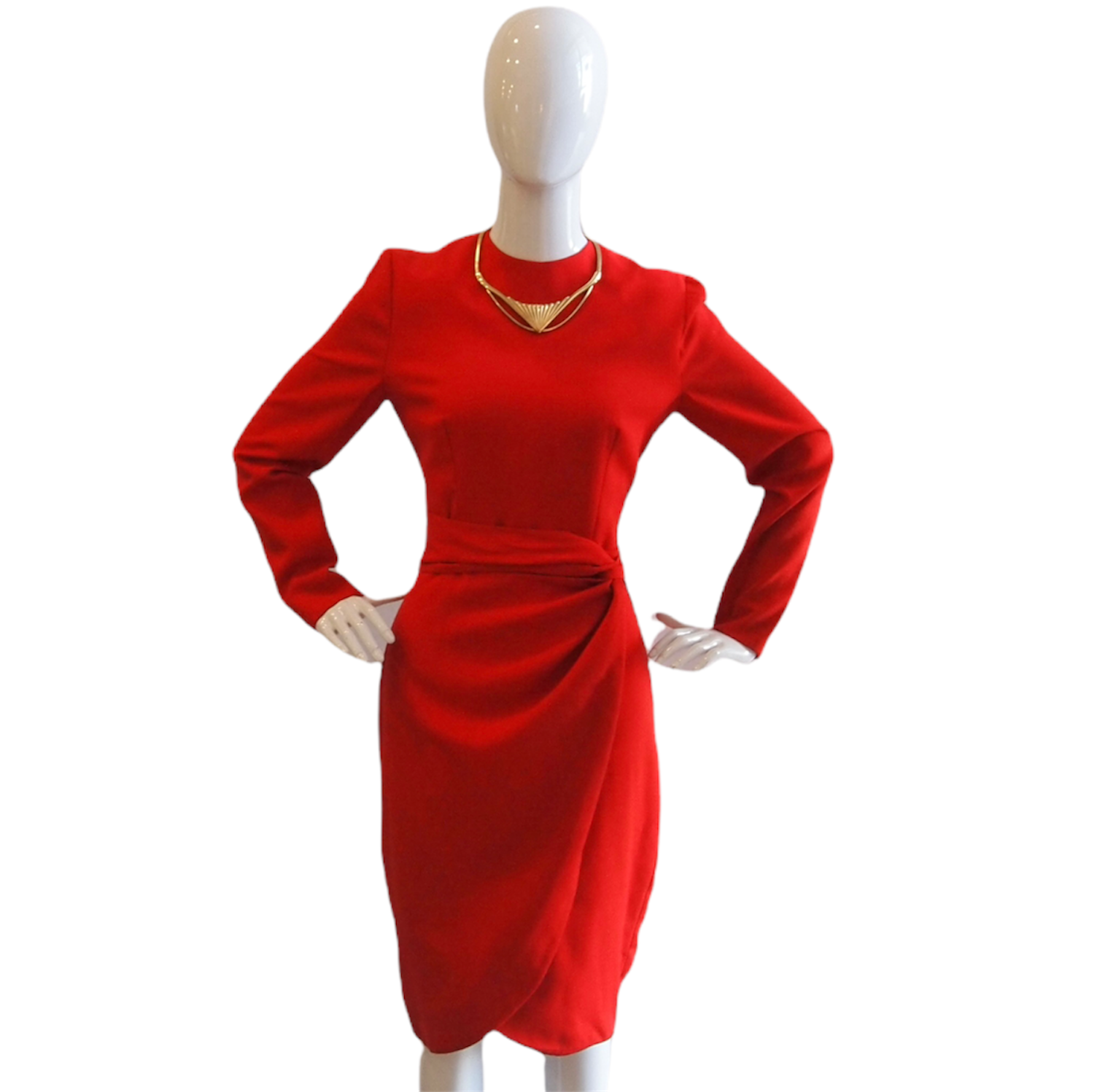 Vintage Albert Nipon Smokin' Red Long Sleeve Dress