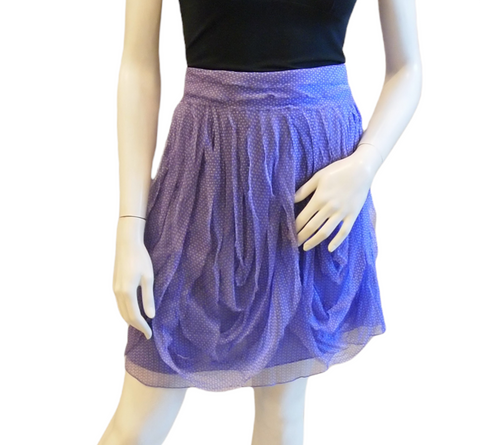 Armani purple polka dot layered trim silk skirt - New with tag