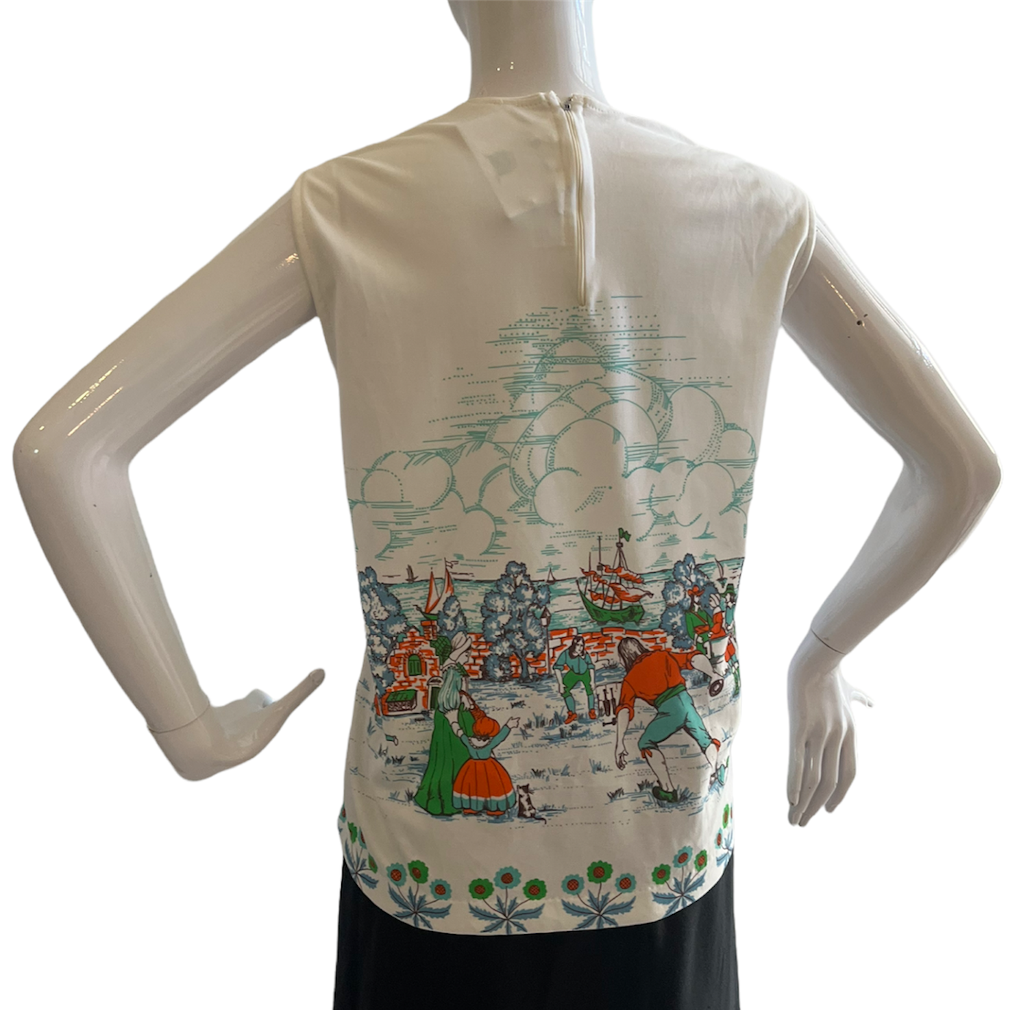 60s Mod Novelty 'Bowling' Top
