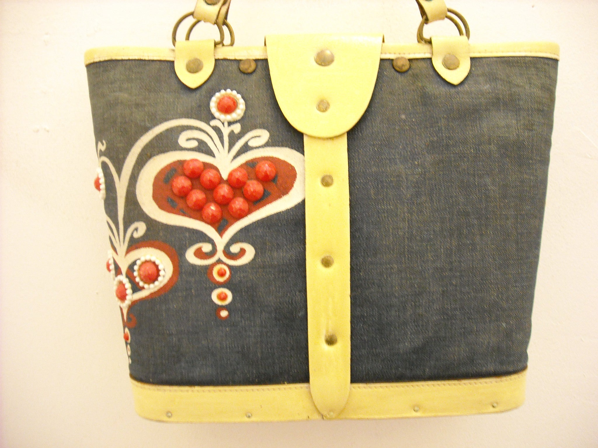 Vintage Enid Collins red, white & blue bag