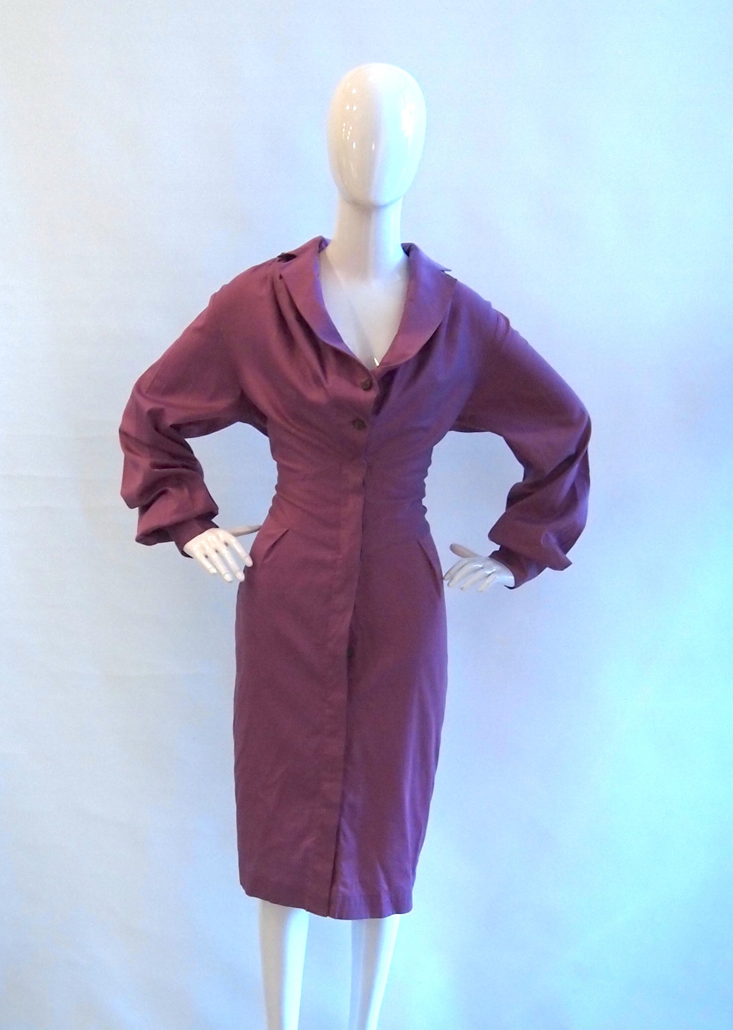Vintage Vivienne Westwood aubergine purple dress with cool neckline (n Vintage Vivienne Westwood aubergine purple dress with cool neckline (n